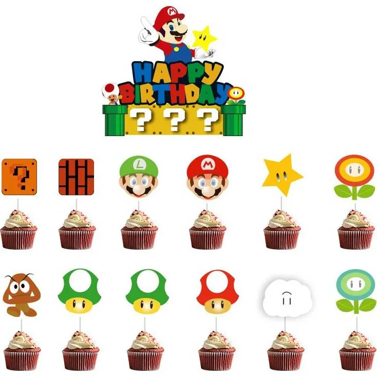 Zápich do dortu a muffinů Mario značky Cakesicq pro rychlé dozdobení dortů a pečiva