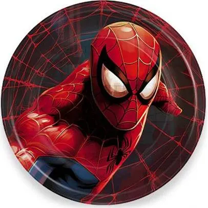 Papírové party talíře se motivem Spider-Mana o průměru 22 cm, balení 10 kusů pro dětské oslavy