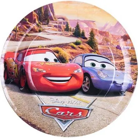 Papírové party talíře s motivem Cars o průměru 22 cm, balení 10 kusů pro dětské oslavy