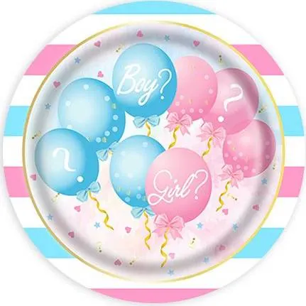 Papírové talíře s motivem barevných balónků o průměru 23 cm, balení 10 kusů pro party
