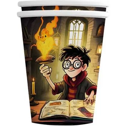Papírové kelímky s motivy Harry Potter, balení 10 kusů, vhodné na dětské narozeniny a tematické party