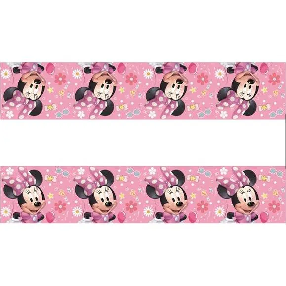 Jednorázový papírový ubrus s motivem Minnie Mouse na dětskou party, rozměr 180 x 108 cm