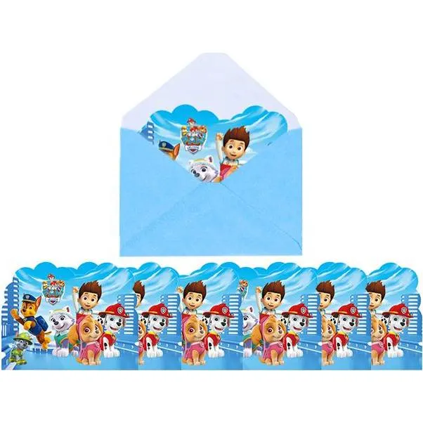 Pozvánka na narozeninovou oslavu s motivem Paw Patrol pro děti, sada 10 kusů od značky Cakesicq
