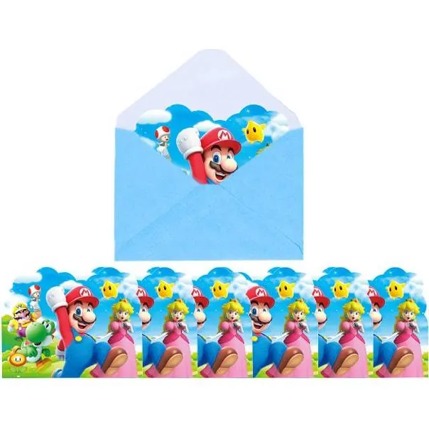 Pozvánky na narozeniny s motivem Mario, sada 10 kusů od značky Cakesicq