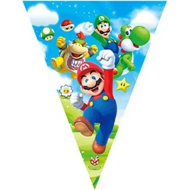 Párty vlaječky Mario od značky Cakesicq pro tématickou dekoraci narozeninové oslavy