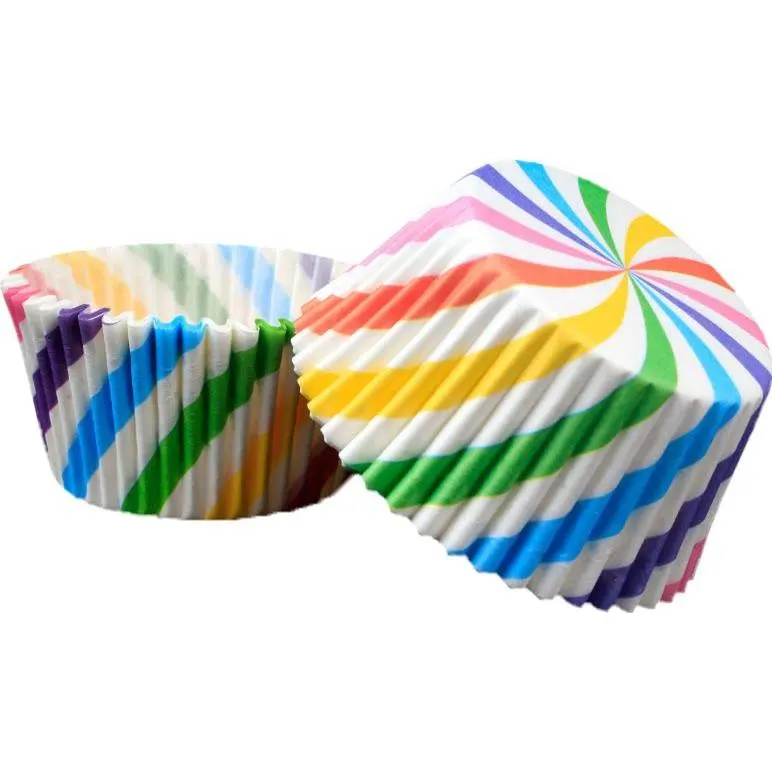Duhové papírové košíčky na muffiny a cupcaky o rozměru 50x30 mm, balení 1000 ks
