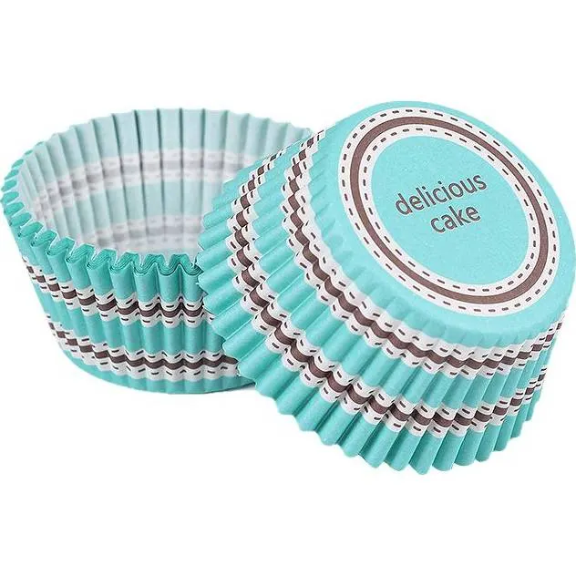Tyrkysové papírové cukrářské košíčky Cakesicq o rozměru 50x30 mm pro muffiny a cupcakes, balení 1000 kusů