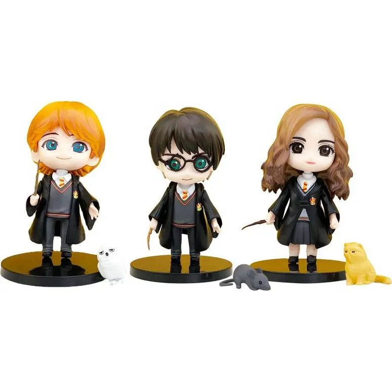 Sada tří dortových figurek Harry, Ron a Hermiona od značky Cakesicq na zdobení dortů s motivem Harryho Pottera