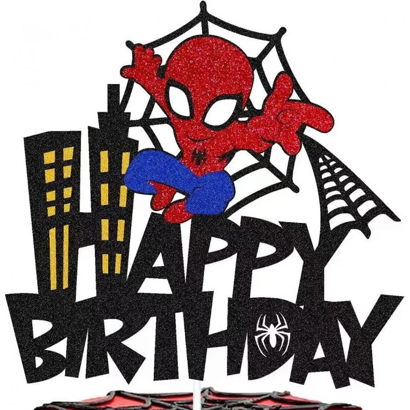 Zápich na dort s motivem Spidermana od značky Cakesicq, balení 5 kusů pro tematickou dekoraci dortu