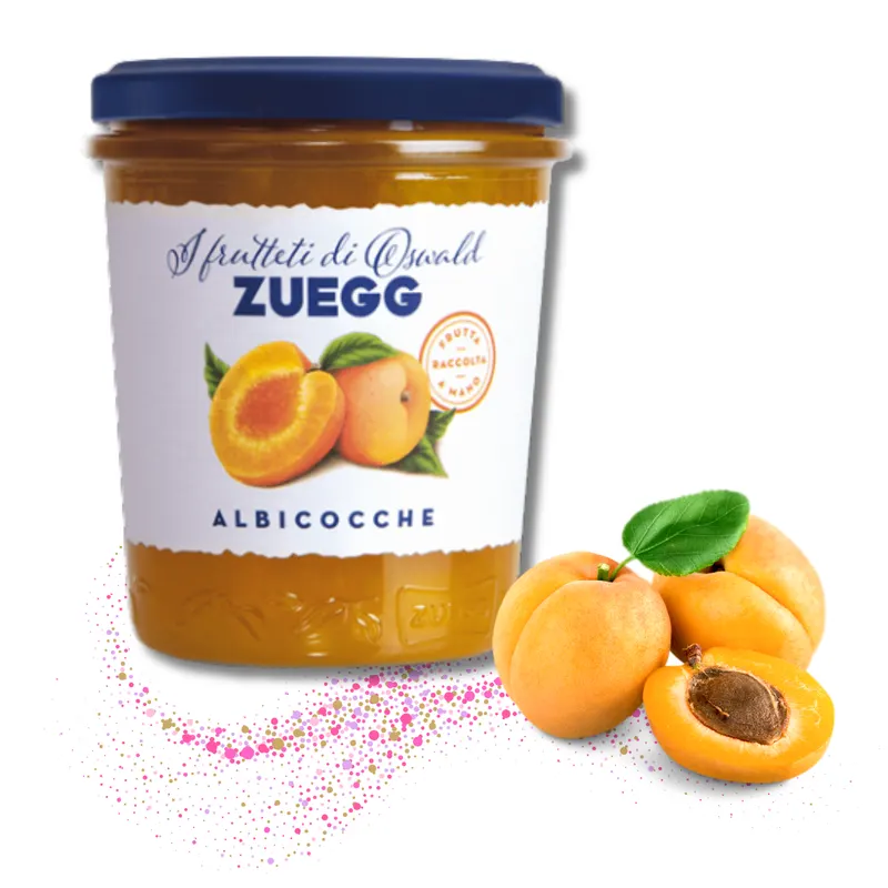 Meruňková pomazánka ZUEGG v balení 320 g, italská ovocná náplň na pečení dortů, dezertů a cukroví