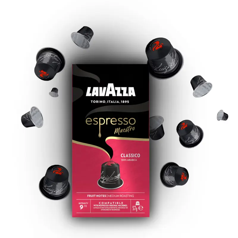 Lavazza Espresso Classico kávové kapsle pro kávovar Nespresso, balení 10 kusů s intenzitou 9 a středním pražením