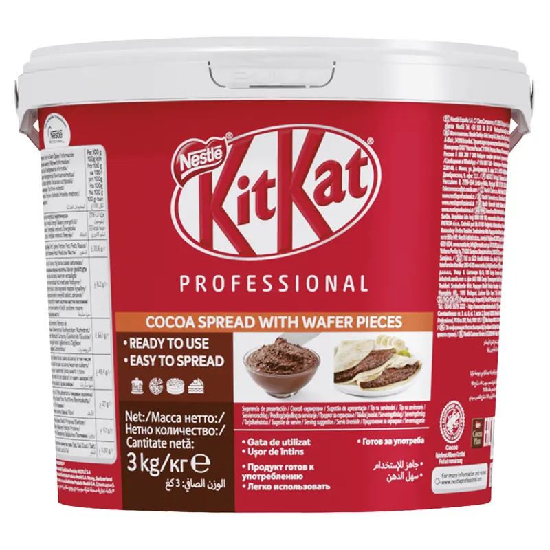 KitKat kakaová pomazánka s kousky oplatky v kbelíku 3 kg pro cukrářské použití
