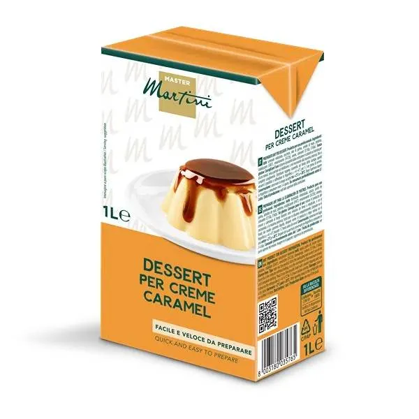 Hotový základ Master Martini pro přípravu karamelového dezertu Creme Caramel v objemu 1 litr