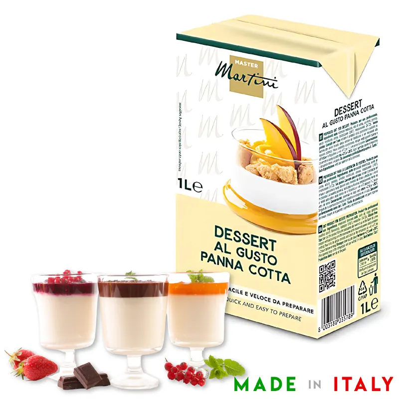 Hotový dezert Panna Cotta od značky Master Martini v balení 1 l pro přípravu jemného smetanovo-mléčného dezertu