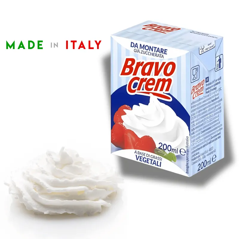 Rostlinná slazená smetana ke šlehání Master Martini Bravo Cream v balení 200 ml pro pečení a zdobení dortů