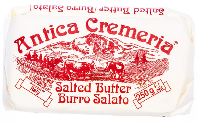 Slané máslo ANTICA Cremeria z Itálie v balení 250 g, vhodné k pečení i do krémů
