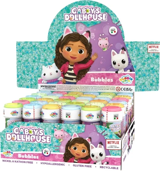 Bublifuk Gábinin kouzelný domek v objemu 60 ml od značky Dulcop s licenčním motivem postavy Gábiny z pohádky