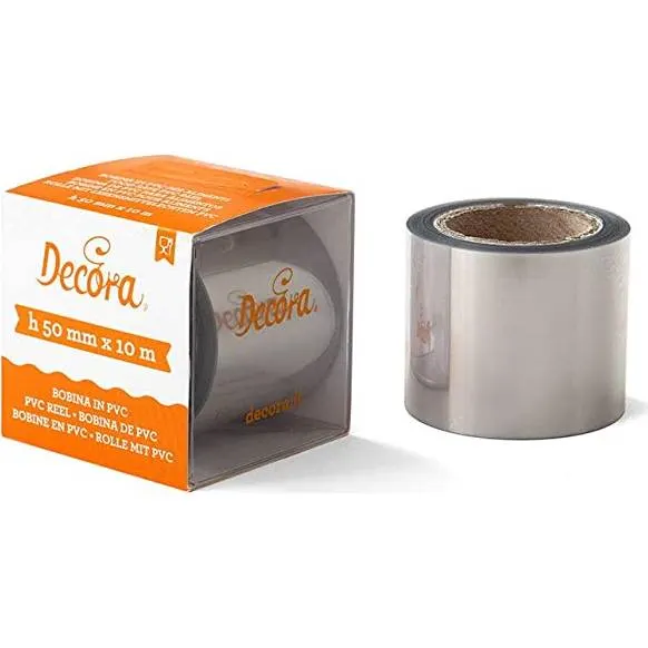 Průhledná acetátová fólie Decora pro hladké boky dortů a dezertů, role 3 cm x 10 m