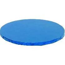 Kulatá modrá podložka pod dort Decora o průměru 25 cm z buničiny potažené hliníkem