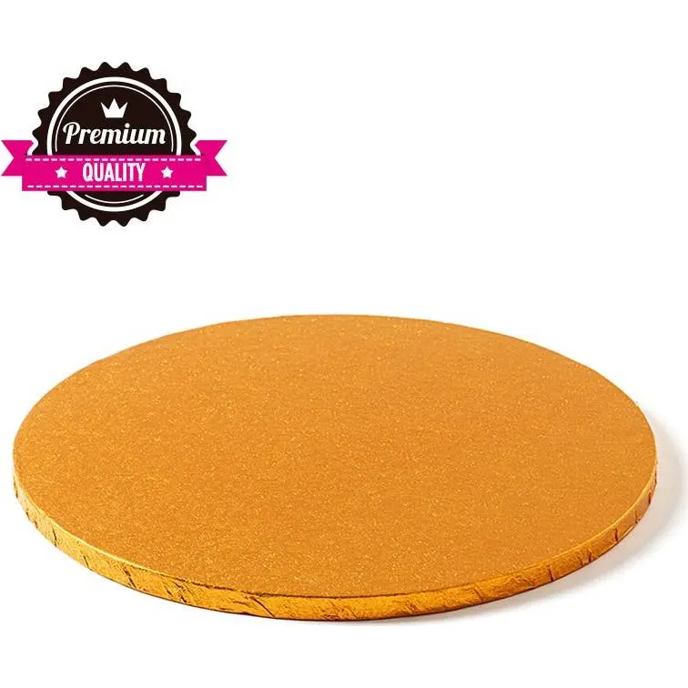 Oranžová kulatá dortová podložka Decora o průměru 30 cm a tloušťce 1,2 cm pod dort