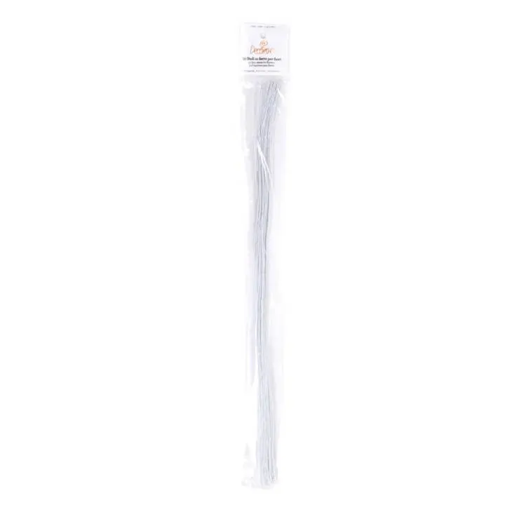 Bílé květinové drátky Decora 50 kusů o délce 40 cm pro modelování květin z hmoty