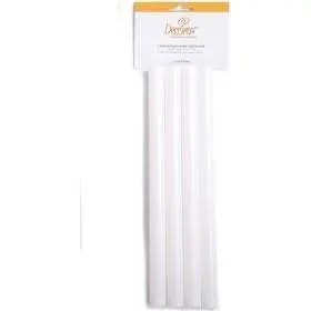 Čtyři plastové výztuhy Decora pro patrové dorty, průměr 18 mm, délka 30 cm, balení 4 kusy