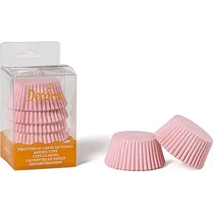 Růžové papírové košíčky na muffiny Decora v balení 75 kusů, velikost 5 x 3,2 cm