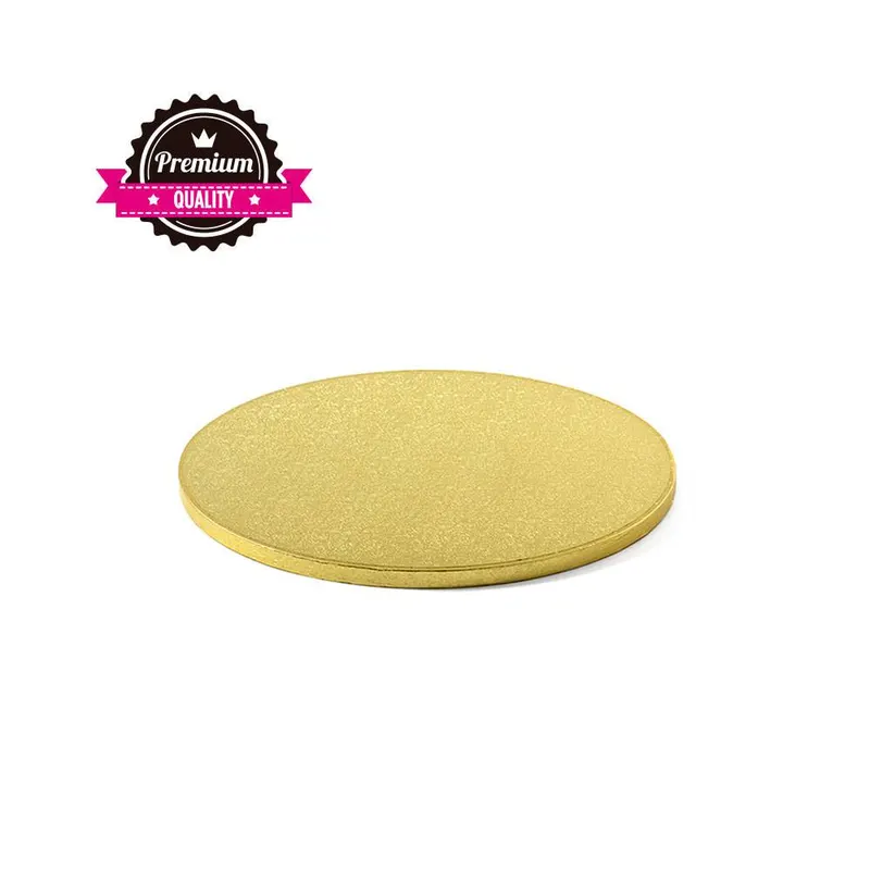 Kruhová zlatá podložka pod dort o průměru 25 cm a síle 1,2 cm od značky Decora