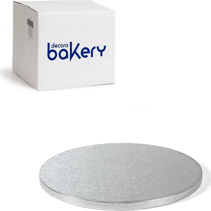 Kulatá stříbrná podložka pod dort Decora o průměru 30 cm a tloušťce 1,2 cm