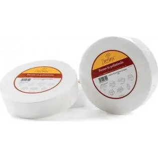 Polystyrenová maketa kruhu o průměru 15 cm a výšce 10 cm od značky Decora k nácviku zdobení dortů