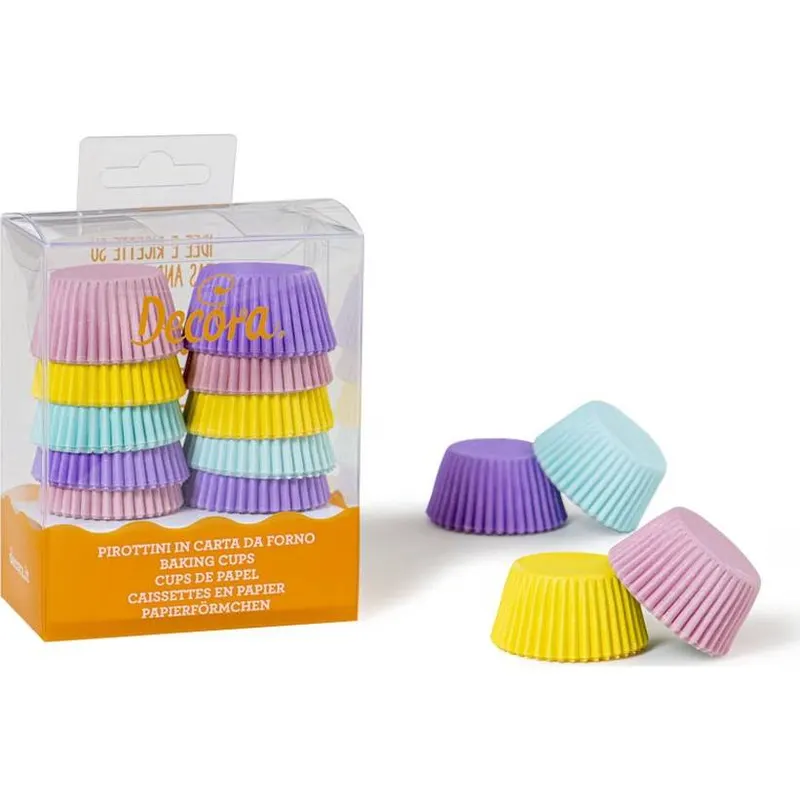 Pastelové mini papírové košíčky na muffiny Decora v balení 200 ks