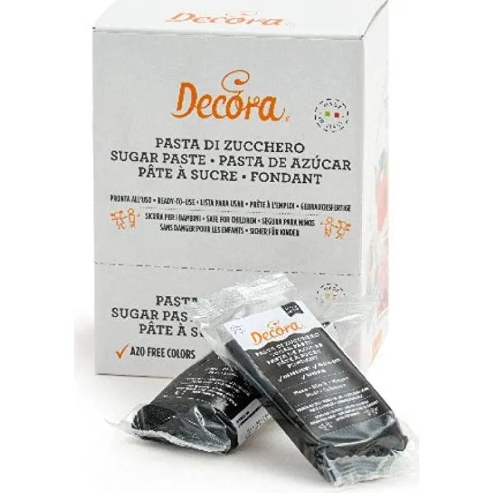 Černá extra tvrdá potahovací hmota Decora 100 g na modelování a potahování dortů