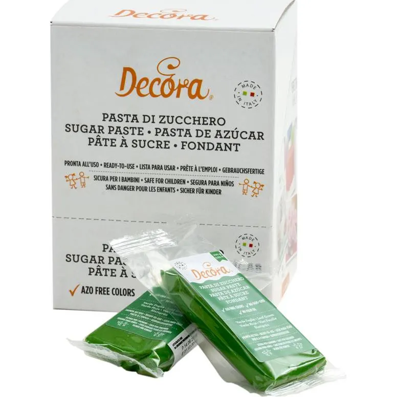 Zelená extra tvrdá potahovací hmota Decora 100 g na modelování dekorací a potahování dortů