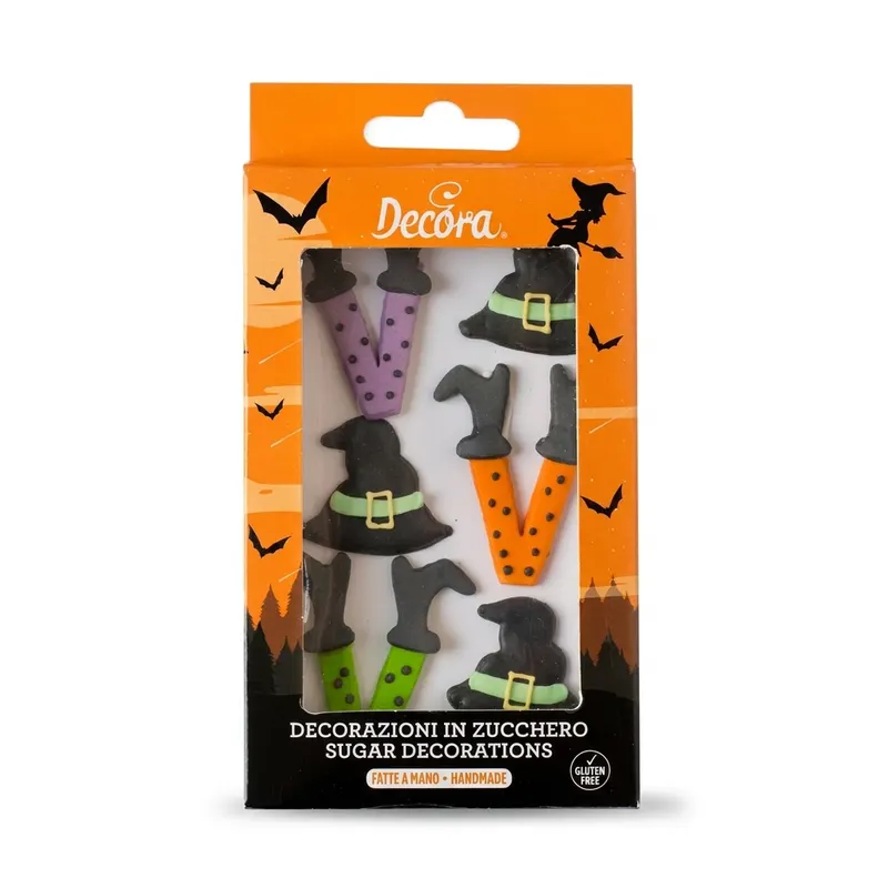 Cukrová dekorace Decora na dort ve tvaru halloweenských postaviček, set 6 kusů, výška 3,5 cm