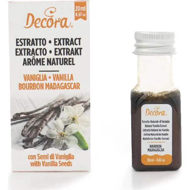 Vanilkový extrakt Decora z pravé vanilky v 20ml lahvičce na ochucení dortů, krémů a dezertů