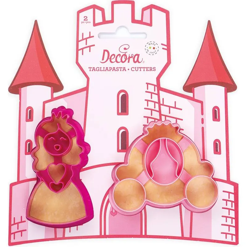 Vykrajovátka Decora ve tvaru princezny a kočárku, sada dvou kusů pro pečení sušenek a dortových dekorací