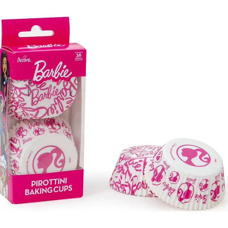 Papírové košíčky na muffiny s motivem siluety Barbie, balení 36 kusů od značky Decora