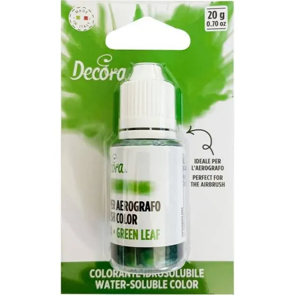 Tekutá airbrush barva Decora v odstínu leaf green pro zdobení dortů, objem 20 g