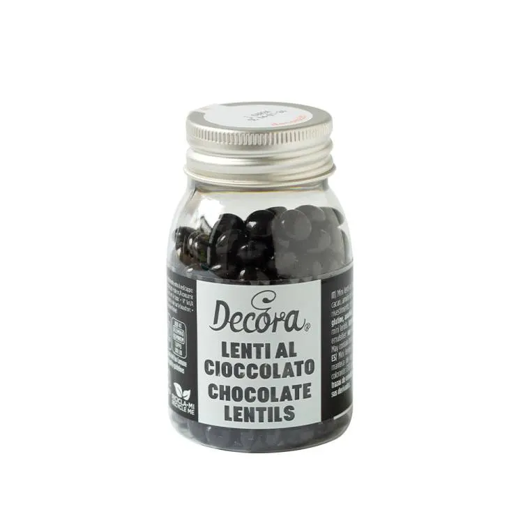Černé čokoládové mini lentilky Decora na zdobení dortů a dezertů, balení 80 g