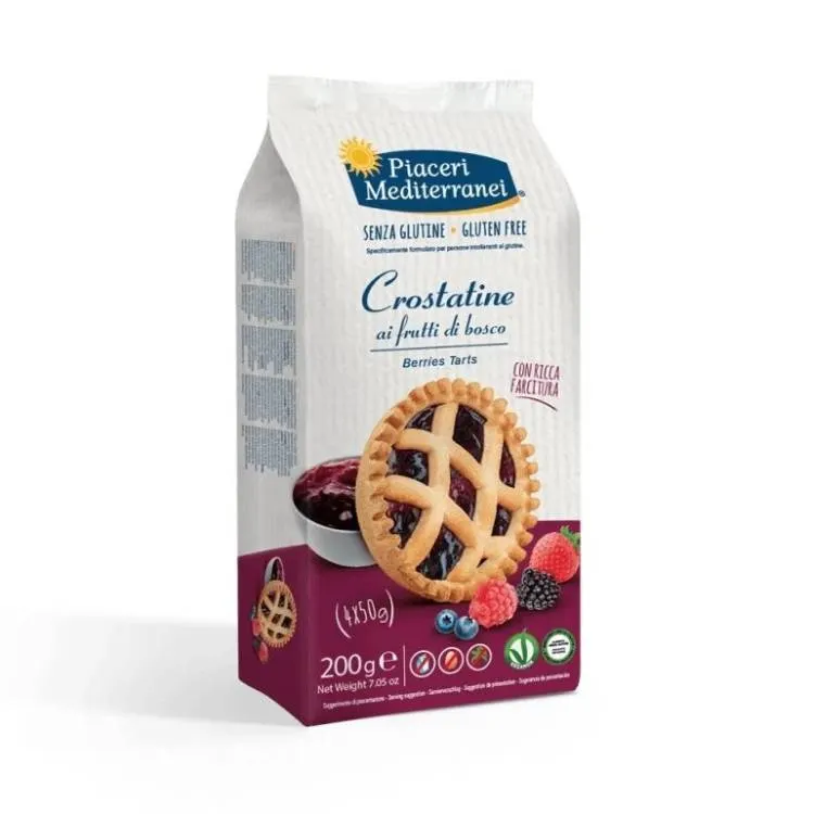 Bezlepkové koláčky Crostatine s náplní z lesního ovoce značky Piaceri Mediterranei v balení 200 g
