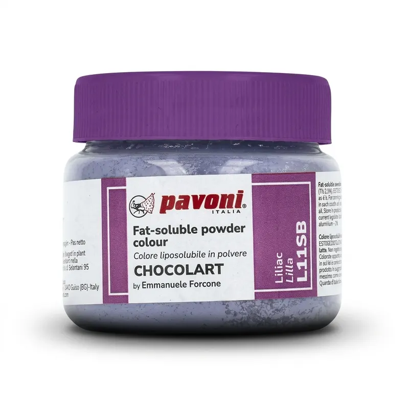 Tukorozpustná barva na čokoládu Pavoni v světle fialovém lila odstínu v balení 40 g