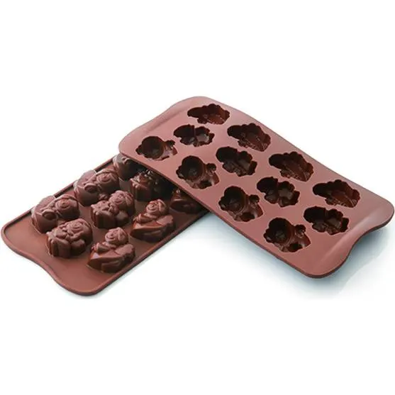 Silikonová forma Silikomart Choco Angels s motivy andílků pro 12 čokoládových bonbonů