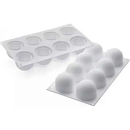 Silikonová forma Silikomart na 8 kulatých lanýžů o objemu 120 ml pro mousse, semifreddo a zmrzlinu