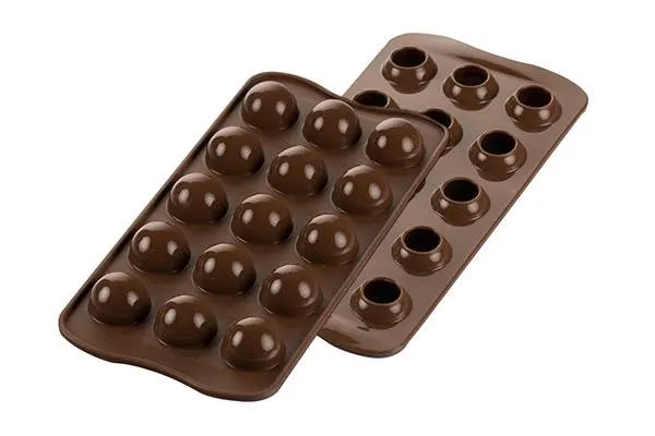 Silikonová forma Silikomart Tartufino ve tvaru koule na čokoládové pralinky o průměru cca 2,5 cm