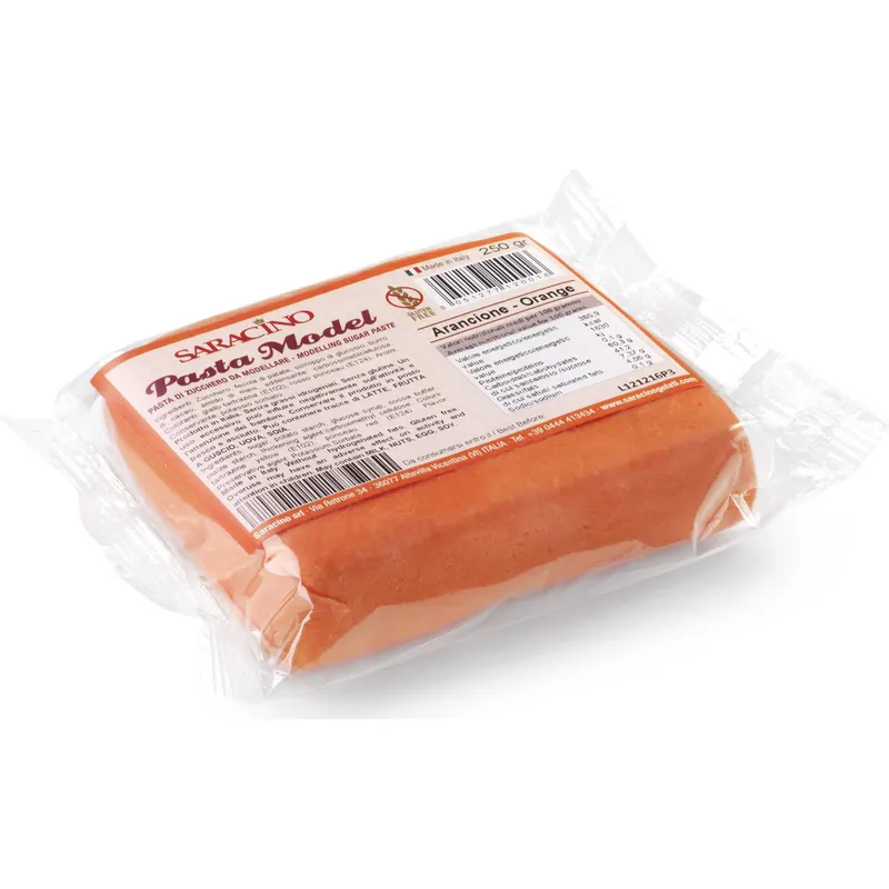 Oranžový modelovací fondán Saracino na dekorace a figurky dortů, balení 250 g