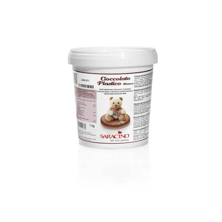 Modelovací čokoláda Saracino bílá v balení 1 kg na tvarování dortových dekorací