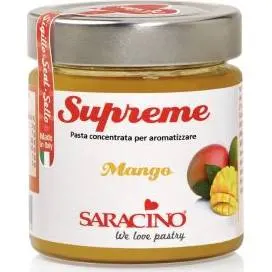 Ochucovací pasta SARACINO s intenzivní mangovou příchutí v balení 200 g pro krémy, těsta a zmrzliny