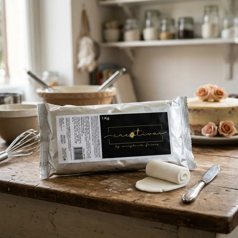 Bílá potahovací hmota Creativa na dorty, balení 1 kg, pružný fondán pro hladký povrch