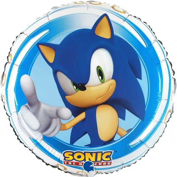 Foliový balónek ježek Sonic o velikosti 45 cm v metalickém provedení pro party dekoraci na dětské i dospělé oslavy