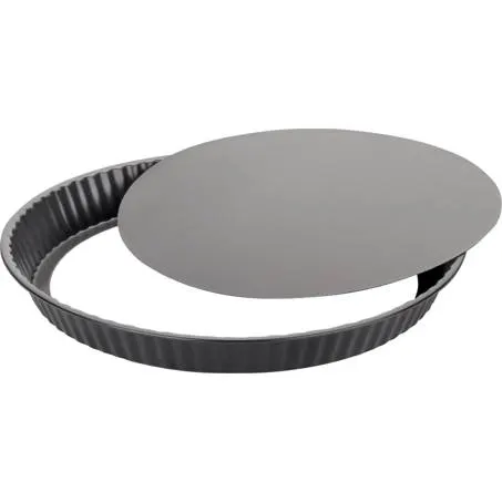 Kulatá kovová forma na koláč o průměru 28 cm s vlnitým okrajem od značky Ibili